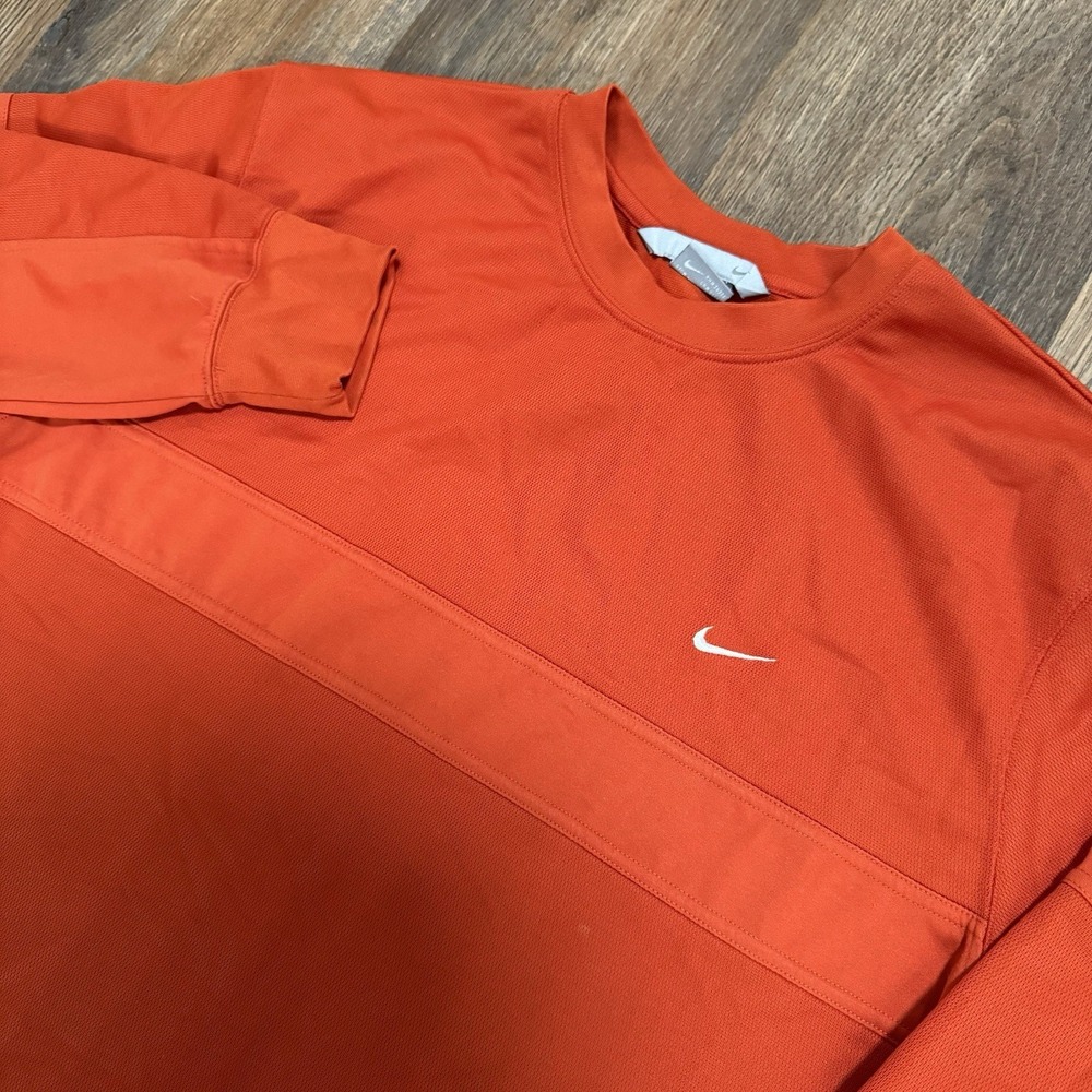 VTG Style Nike Gray Tag Orange‎ Warm Up Shirt Men's Sz XL